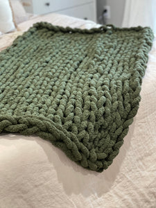 Green Lap Size Loop Blanket