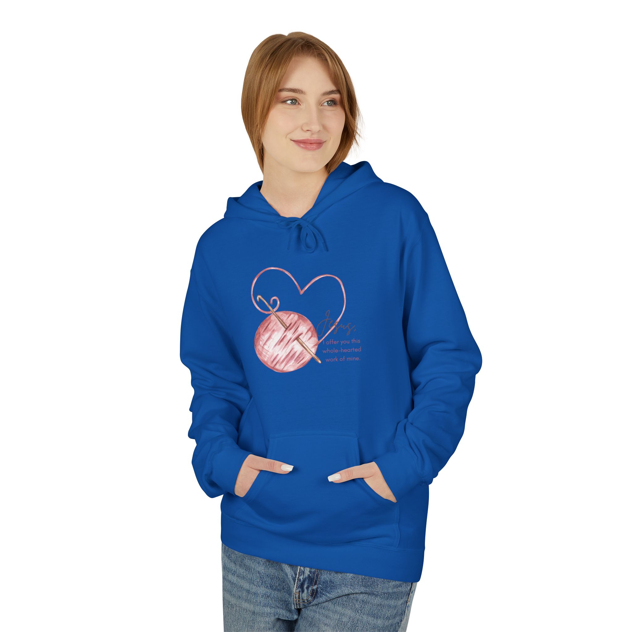 St. Angela - Crochet Hook - Unisex Midweight Softstyle Fleece Hoodie - Image 37
