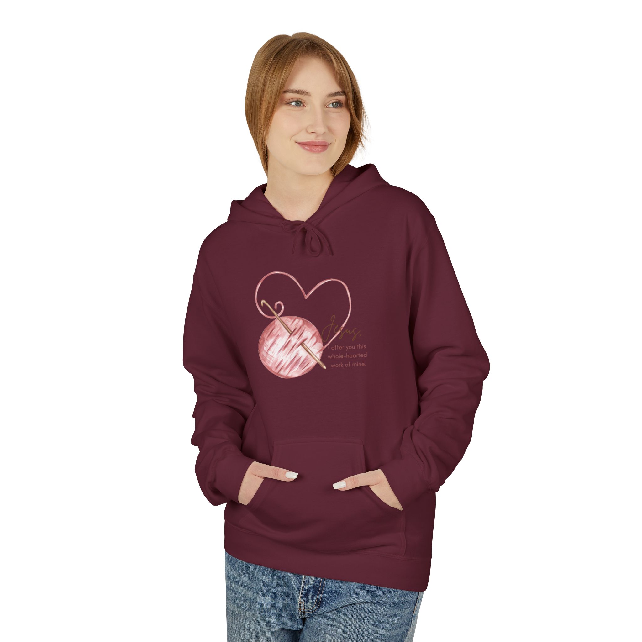 St. Angela - Crochet Hook - Unisex Midweight Softstyle Fleece Hoodie - Image 17