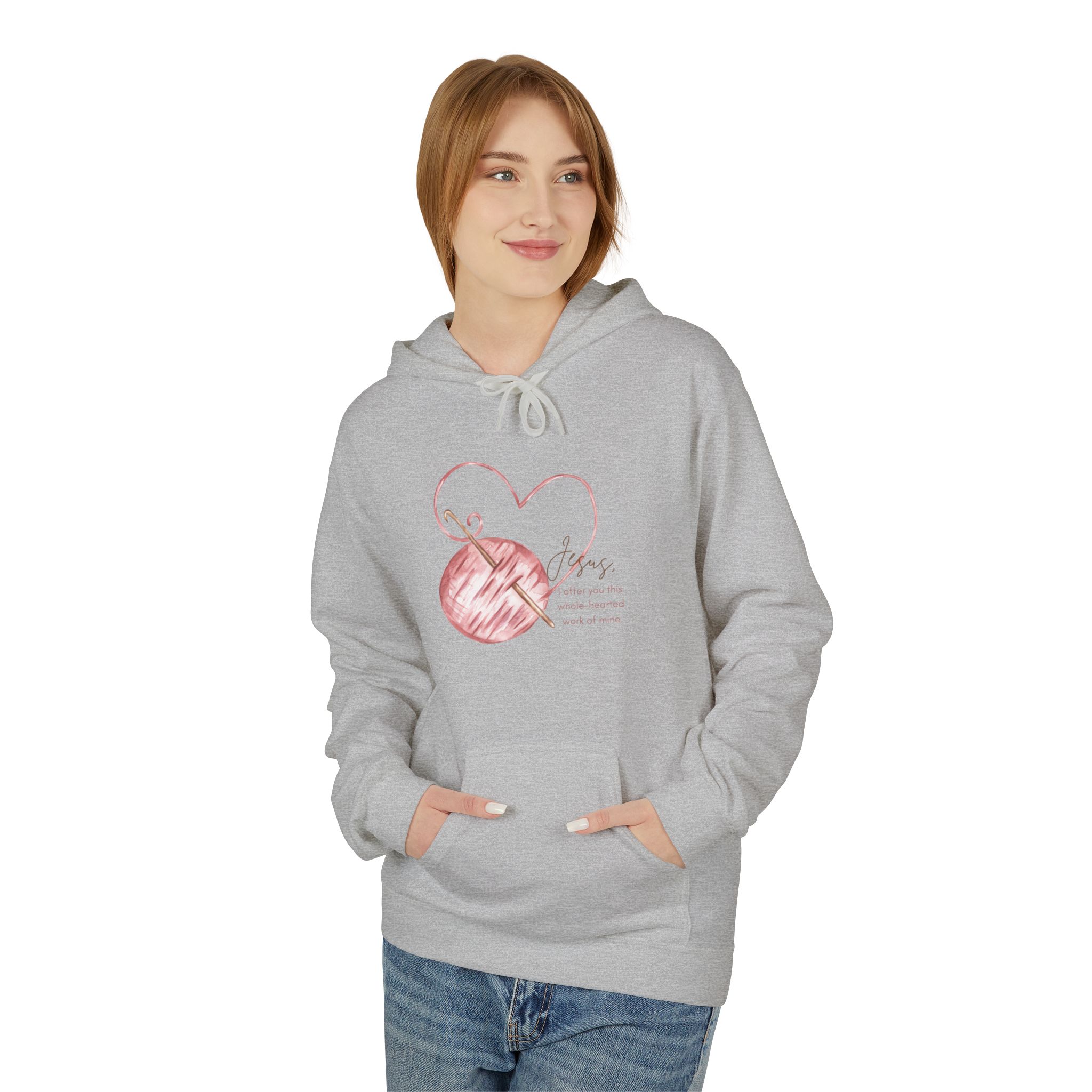 St. Angela - Crochet Hook - Unisex Midweight Softstyle Fleece Hoodie - Image 9