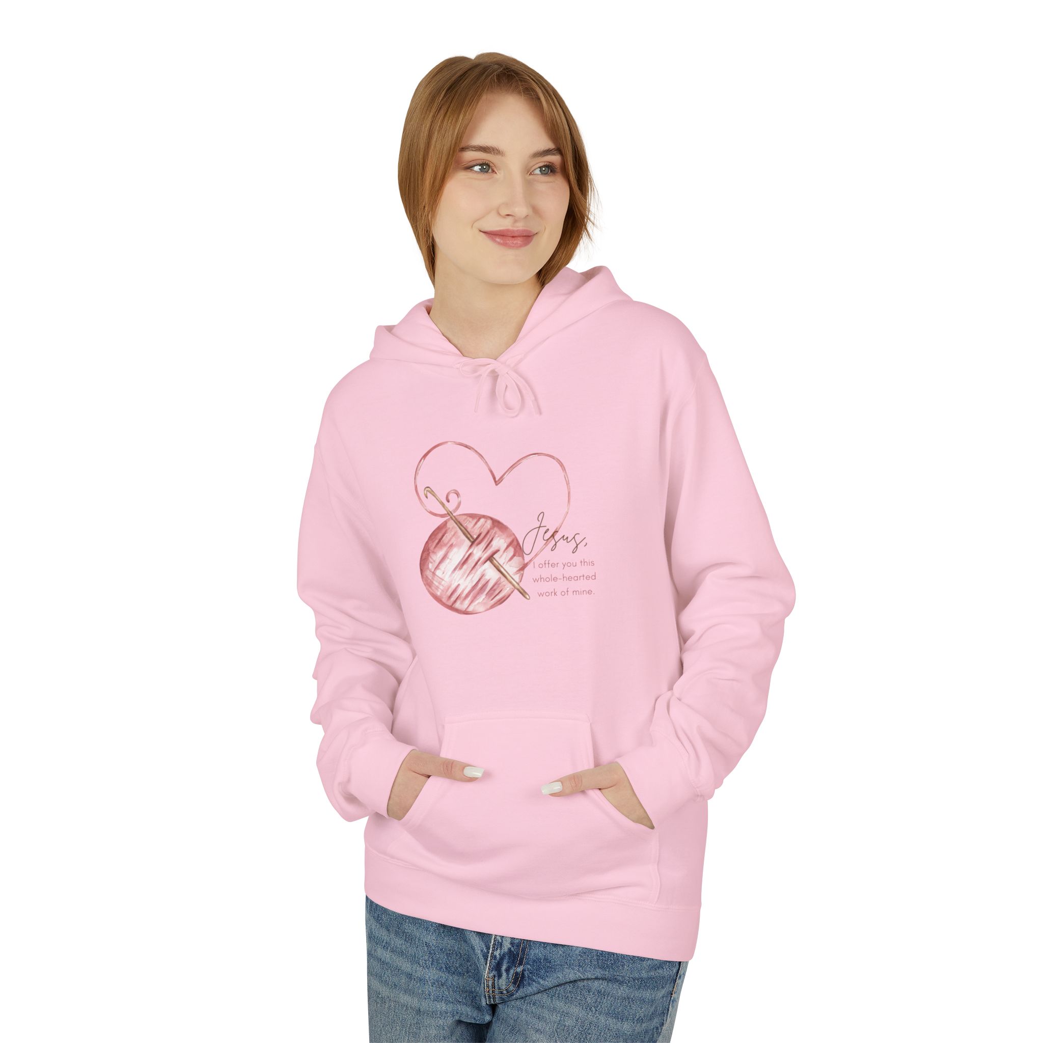 St. Angela - Crochet Hook - Unisex Midweight Softstyle Fleece Hoodie - Image 45