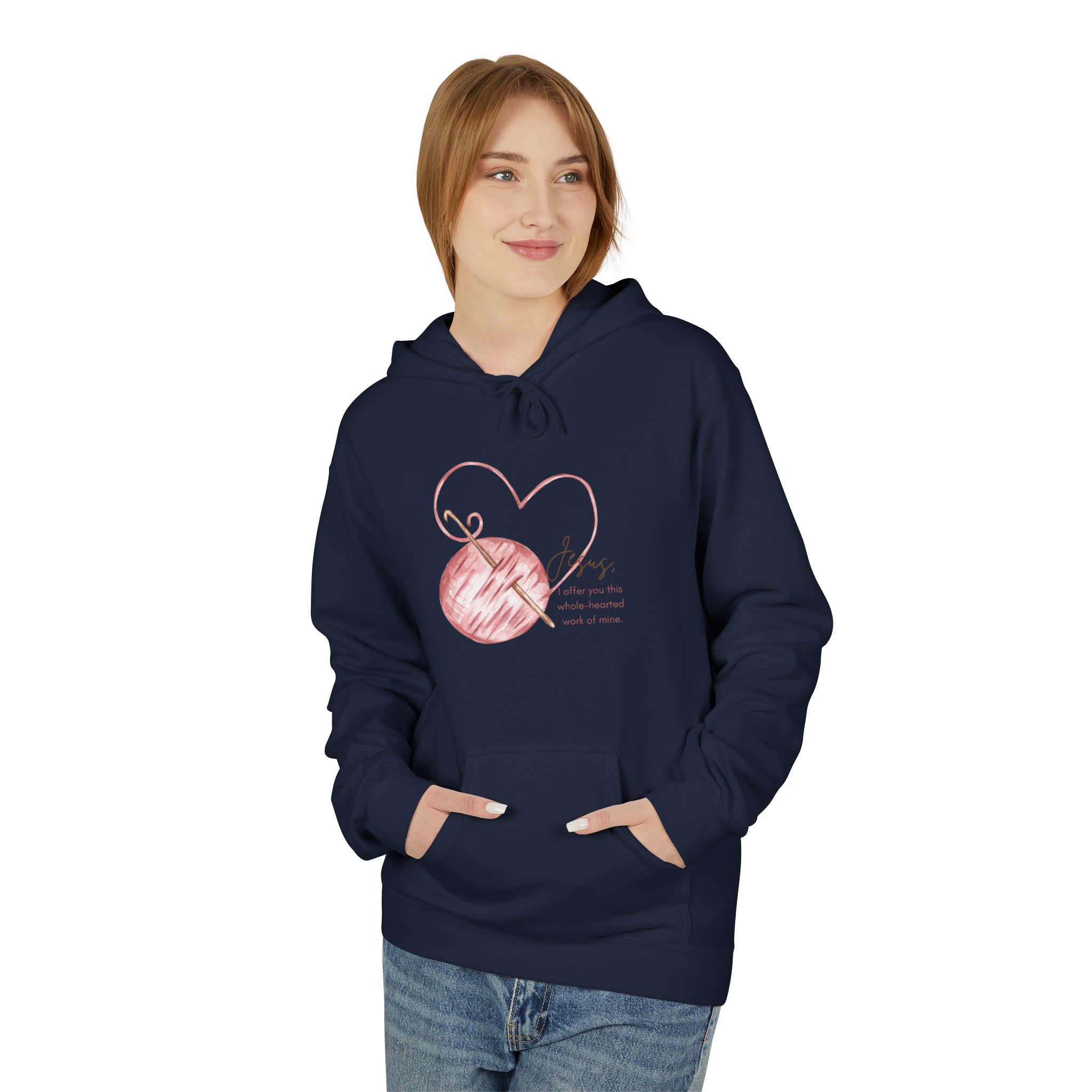 St. Angela - Crochet Hook - Unisex Midweight Softstyle Fleece Hoodie - Image 41