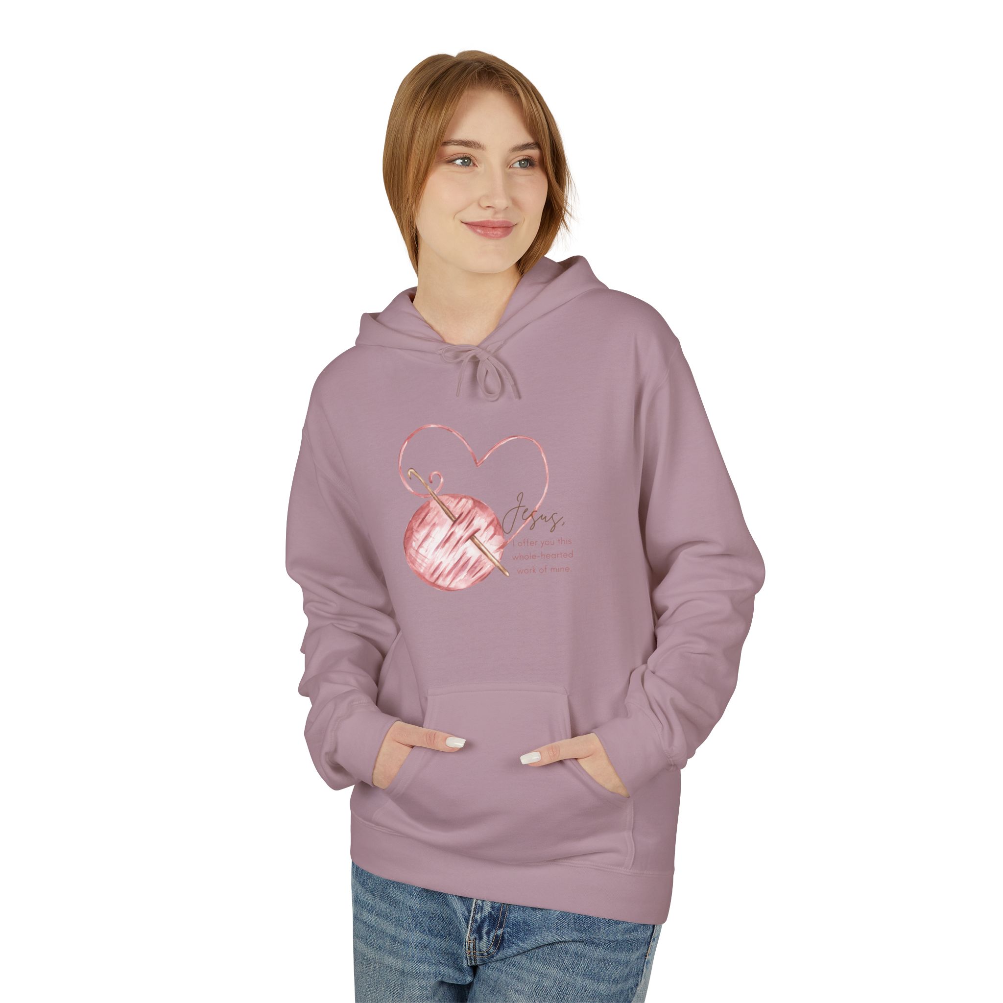 St. Angela - Crochet Hook - Unisex Midweight Softstyle Fleece Hoodie - Image 49